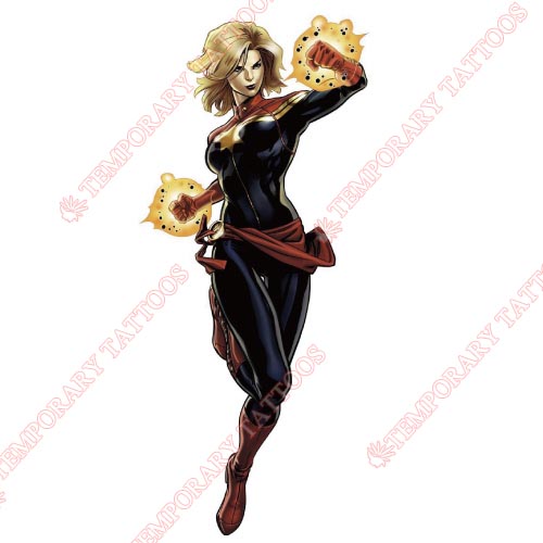 Captain Marvel Customize Temporary Tattoos Stickers NO.5849